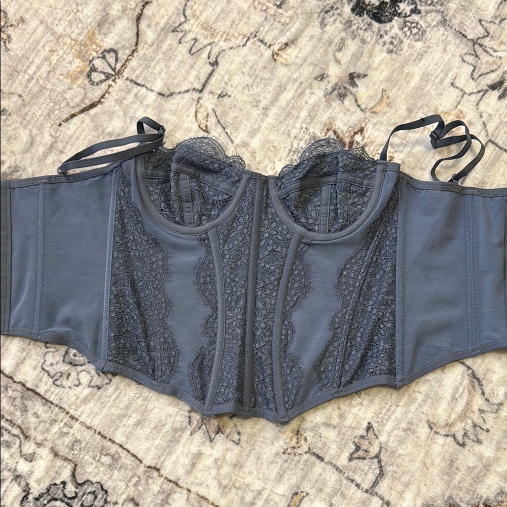 Out From Under flocked floral Corset Top - Picture 5 of 5